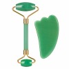 Green Aventurine Facial Jade Roller Gua Sha Set