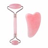 Rose Quartz Facial Jade Roller Gua Sha Set