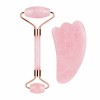 Rose Quartz Facial Jade Roller Gua Sha Set