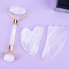 Anti Aging Natural Double Head Clear Quartz Face Roller And Gua Sha Set
