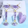 Purple Jade Quartz Jade Facial Roller Gua Sha Set