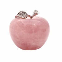 Wholesale Beatiful Rose Quartz Crystal Carved Apple For Christmas/Valentine/Wedding Gift/Friends Gift