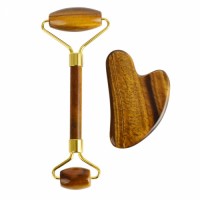 Tiger Eye Jade Roller and Gua Sha Massager For Face And Body