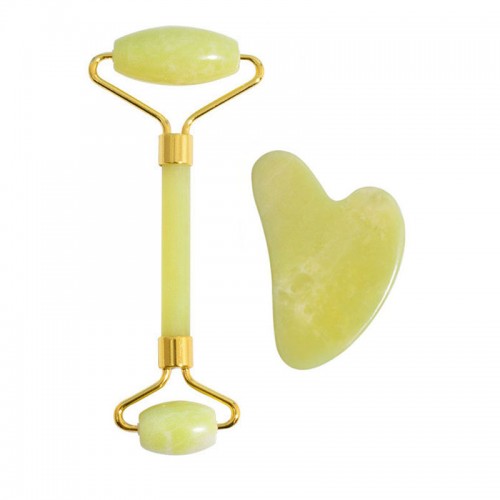 New Product Yellow Stone Jade Roller And Gua Sha massager