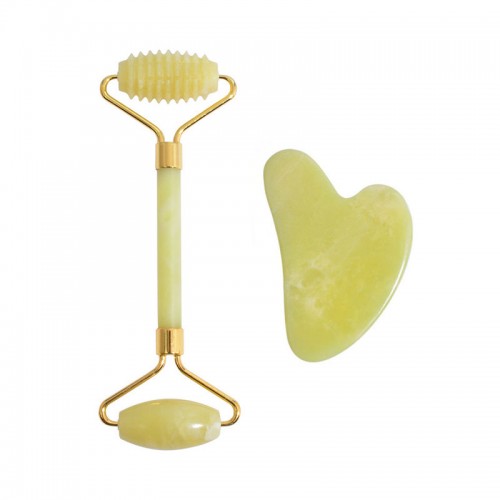 New Product Yellow Stone Jade Roller And Gua Sha massager