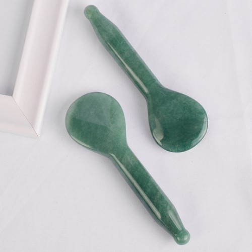 Spoon Shape Scraping Stone for Spa relaxing Meditation Massage Rose Quartz Aventurine