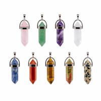 Factory Wholesale Crystal Hexagon Prism Stone Pendant Necklace