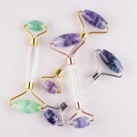 Natural Fluorite Face Massager Roller and Gua Sha