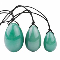 Wholesale Jade Yoni Eggs Drilled Green Aventurine Jade Yoni Egg Set