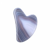 Heart Grey Agate Face Massage Gua Sha