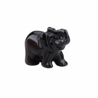 Black Obsidian elephant animal Figurines