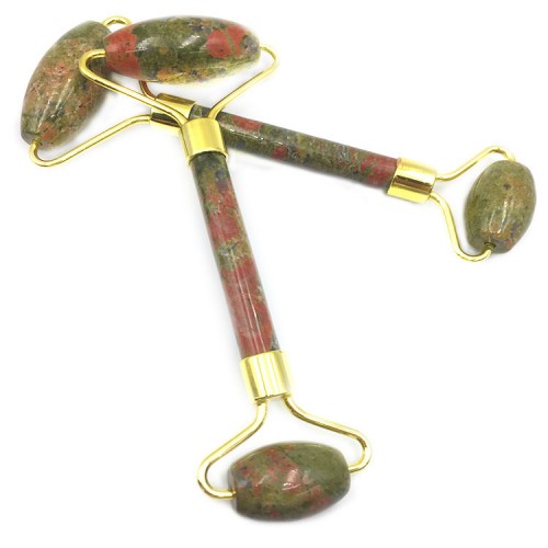 China Unakite Natural Jade Facial Massage Roller