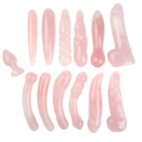 Wholesale Natural Crystal Dildo Yoni Healing Rose Quartz Massage Wand for Woman