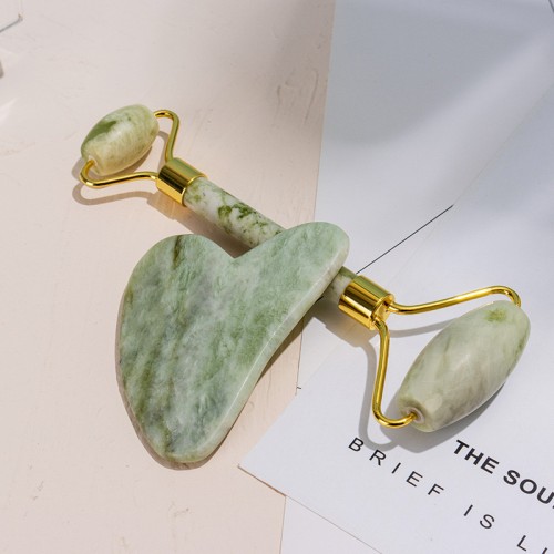 Xiuyan Green Jade Gua Sha Jade Roller Stone For Face Lifting