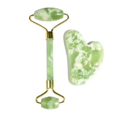 Xiuyan Green Jade Gua Sha Jade Roller Stone For Face Lifting