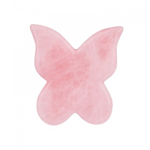 Wholesale Natural Rose Quartz Butterfly Gua Sha Massage Tool For Face and Body