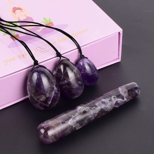 Natural Healing Crystal Massage Eggs Amethyst Jade Yoni Egg