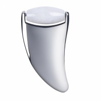 White Jade Stainless Steel Handle Body Gua Sha Massager