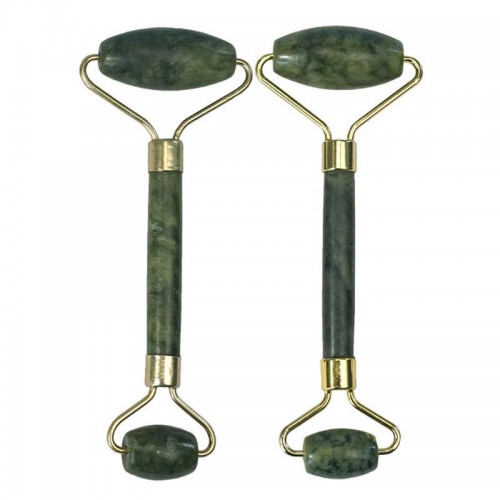 Dark Green Jade Roller Gua Sha Set