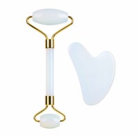 Bulk Natural Opal Jade Roller Gua sha Set Opalite Face Massager