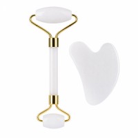 Custom White Jade Roller Heart Shaped Gua Sha Stone