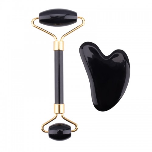 Black Obsidian Jade Stone Facial Massage Roller