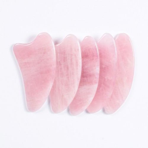 Rose Quartz Gua Sha Massager V shape for Blood Circulation