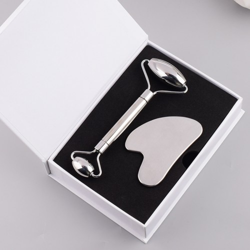Stainless Steel Roller and Stainless steel Gua Sha Set