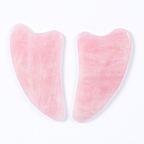 Rose Quartz Gua Sha Massager V shape for Blood Circulation